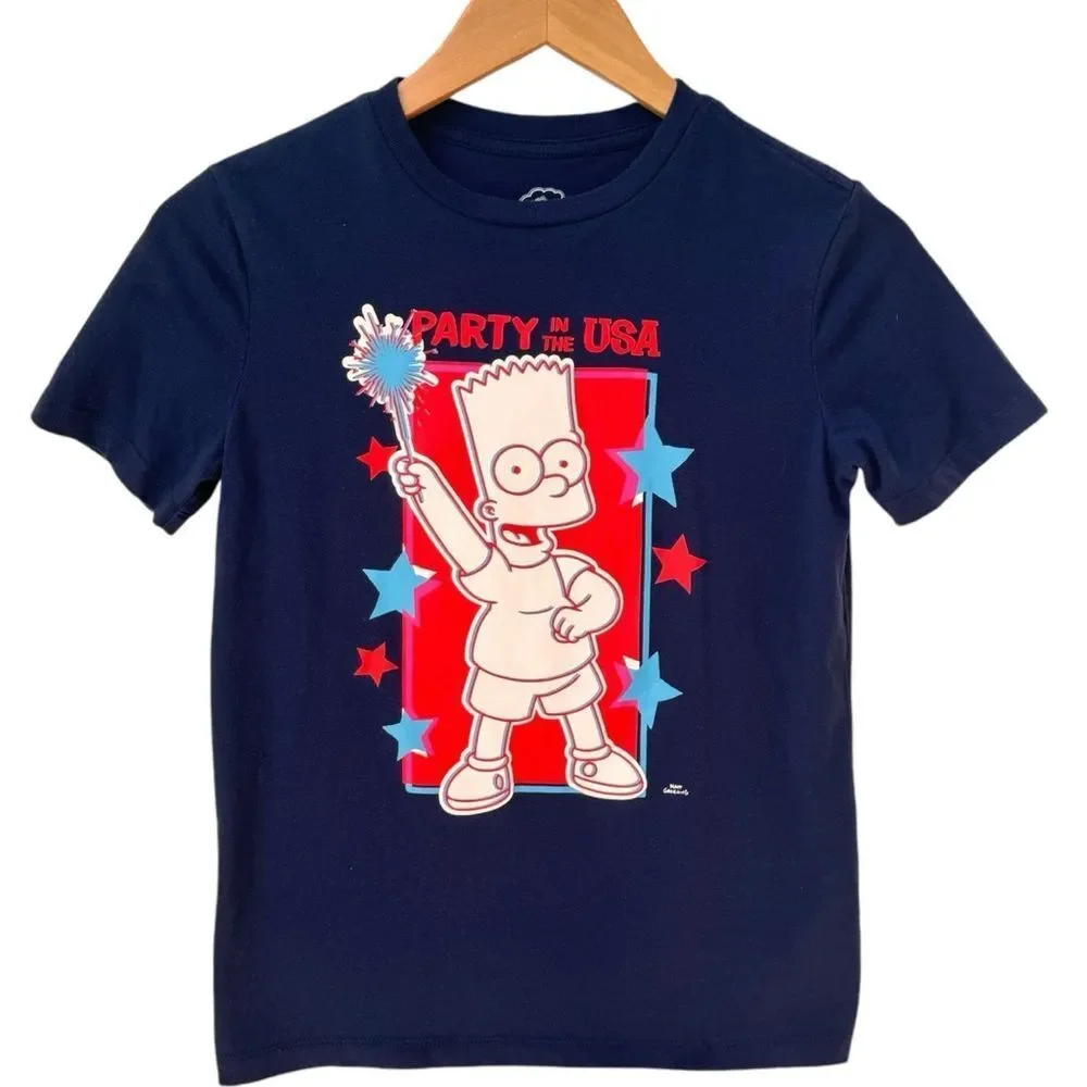 The Simpsons Kids Matching Americana Gender-Neutral Graphic Tee. Large. 10-12.